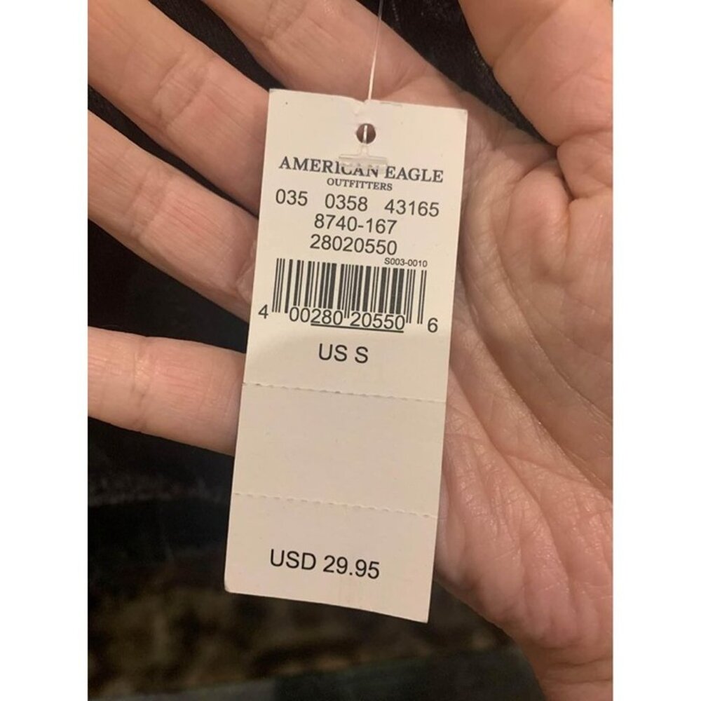 NWT American Eagle denim crop top womens size small (bin D) - Picture 4 of 6